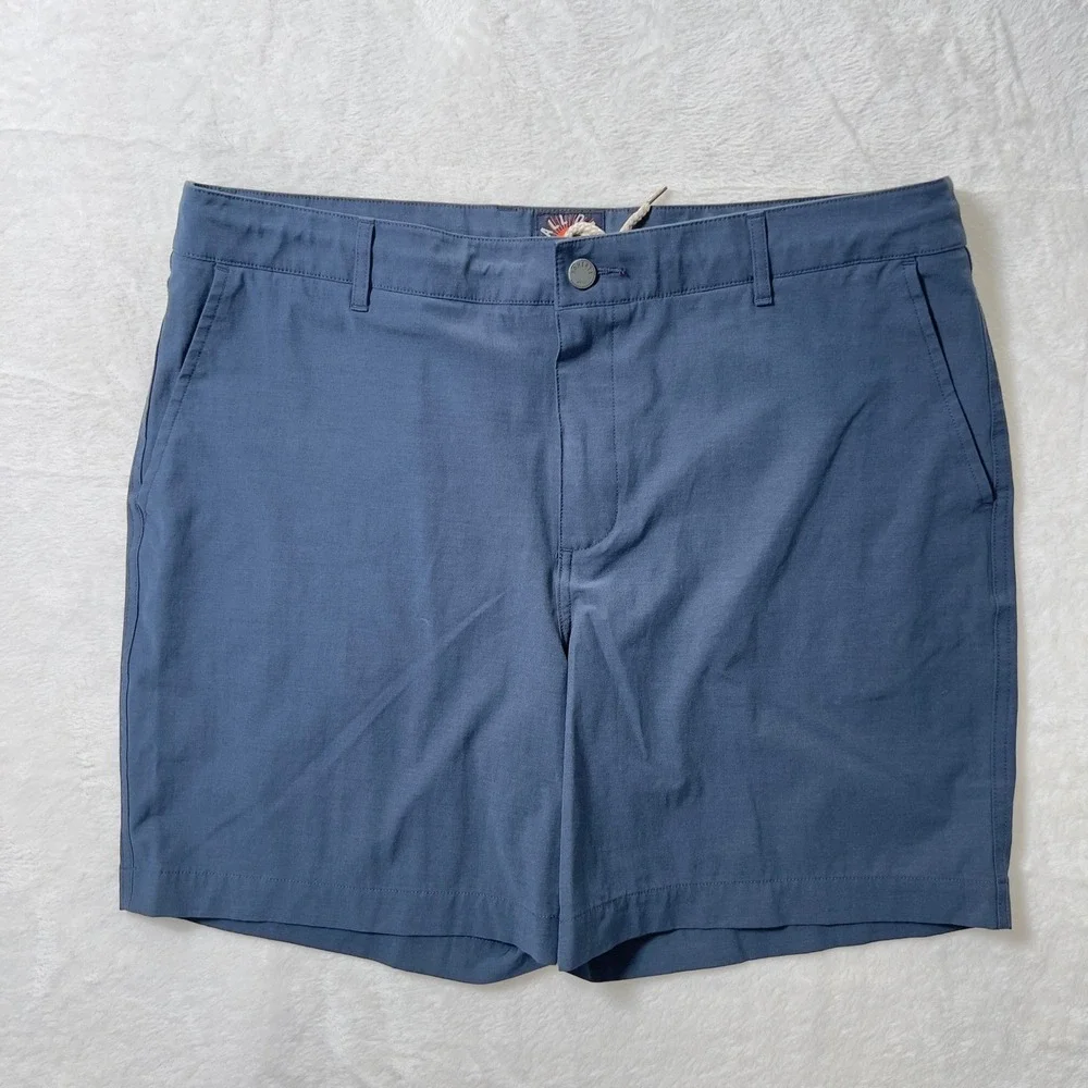 Faherty All Day Shorts Mens Sz 38 Blue Hybrid Stretch Quick Dry